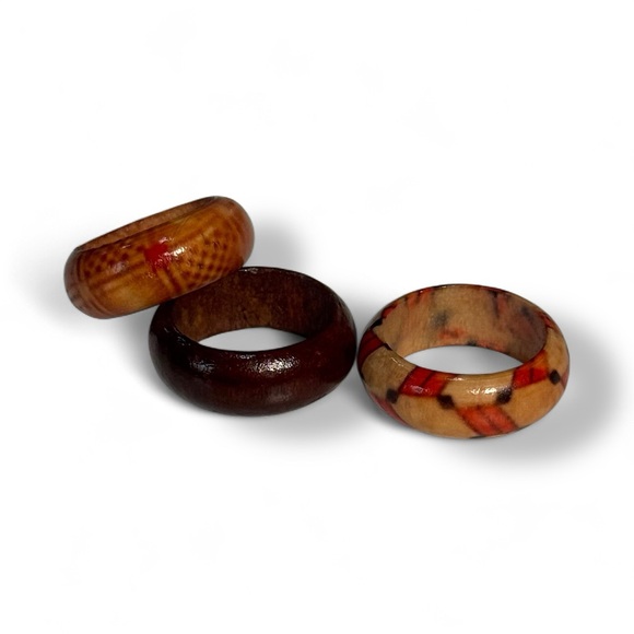 Jewelry - Set of Three Wooden Rings